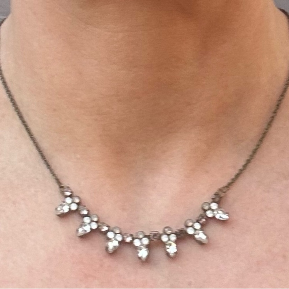 NWOT Sorrelli Antique Bronze & Crystal Teardrop Cluster Necklace